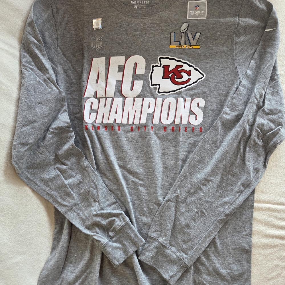 Kansas City Chiefs AFC Champions Gray Long Sleeve Shirt